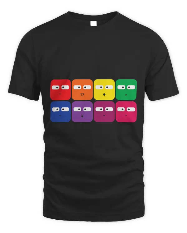 Funny colorful smiling cubes Computer geeks