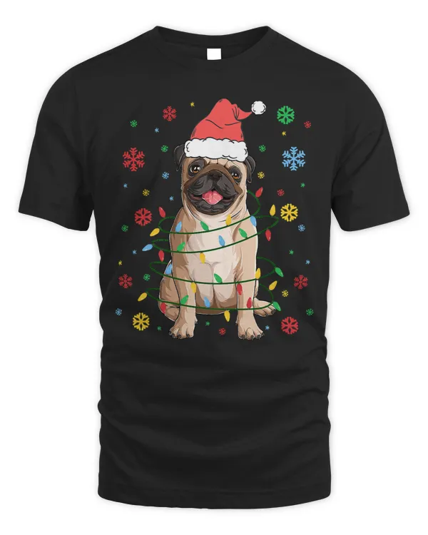Pug Lover Christmas Santa Dog Tree Lights Xmas Boys PJ Pugmas 245 Pugs Dog