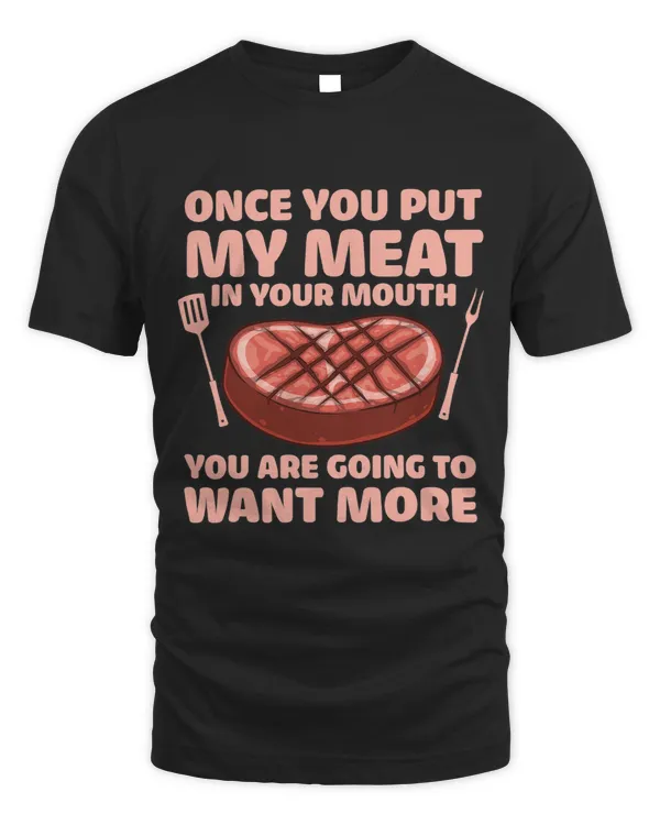 Funny Meat Design For Men Women BBQ Smoking Barbecue Lovers