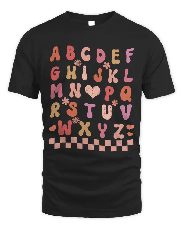 Alphabet ABC I Love You Groovy Valentines day Teacher 80s