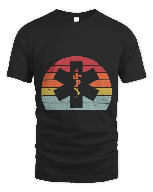 EMT Paramedic EMS AMR Retro Vintage Sunset