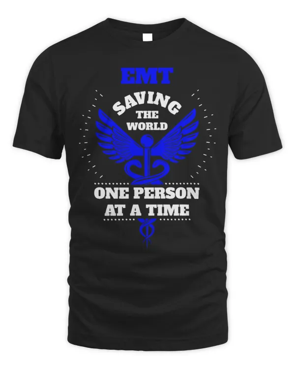 EMT Saving The World Caduceus Blue Design