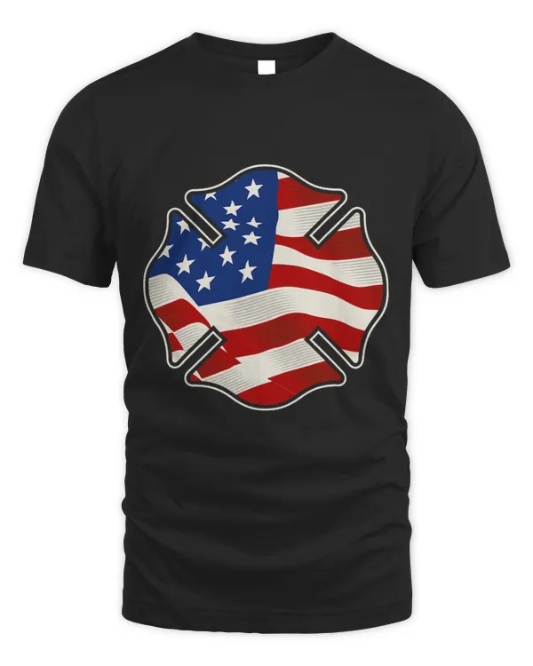 American Flag in a Firefighter Badge USA United States