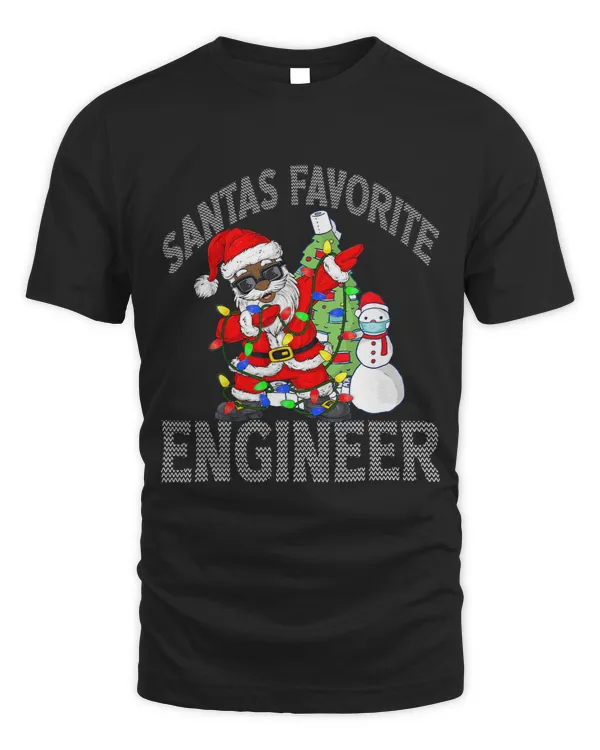 Black African American Santa Engineer Christmas Pajamas
