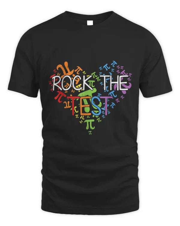 Test Day Rock The Test Teacher Testing Day Heart Teacher T-Shirt (2)