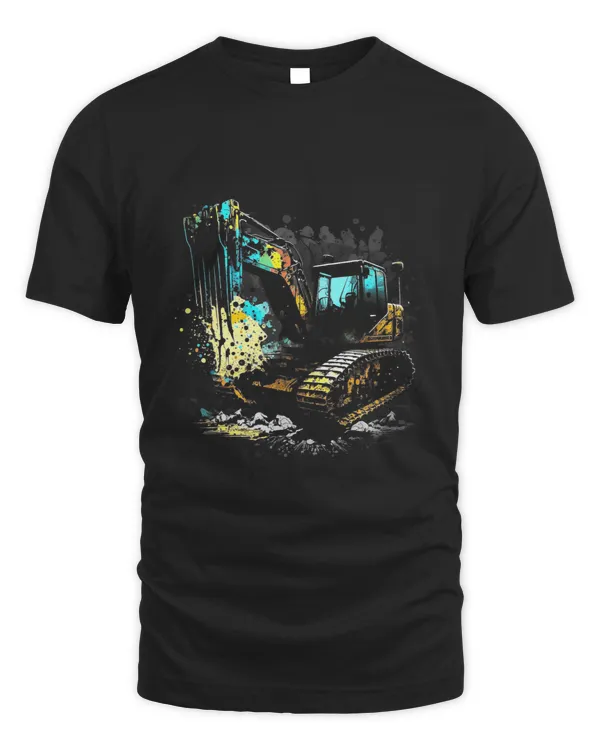 Excavator Splash Art Excavator Driver Construction Worker