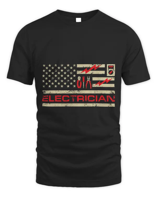Patriotic Electrician American Flag Christmas Fathers Day