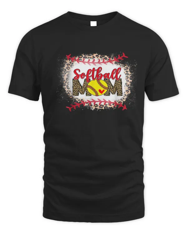 Baseball Mom Leopard Funny Softball Mom Mother's Day 2023 T-Shirt (1)