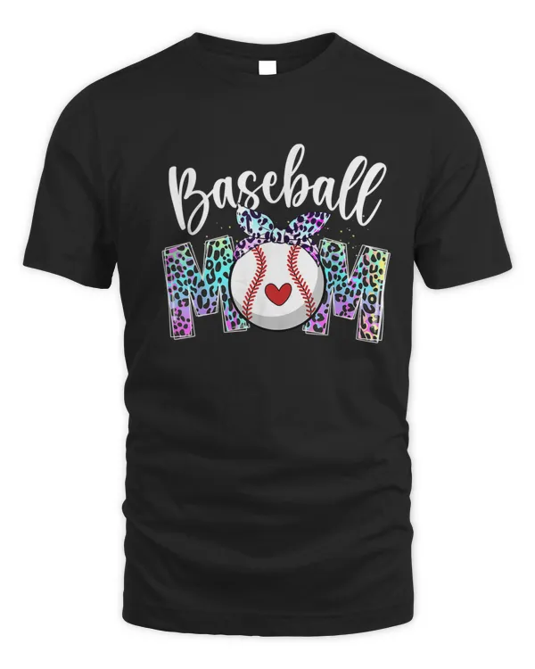 Baseball Mom Leopard Funny Softball Mom Mother's Day 2023 T-Shirt