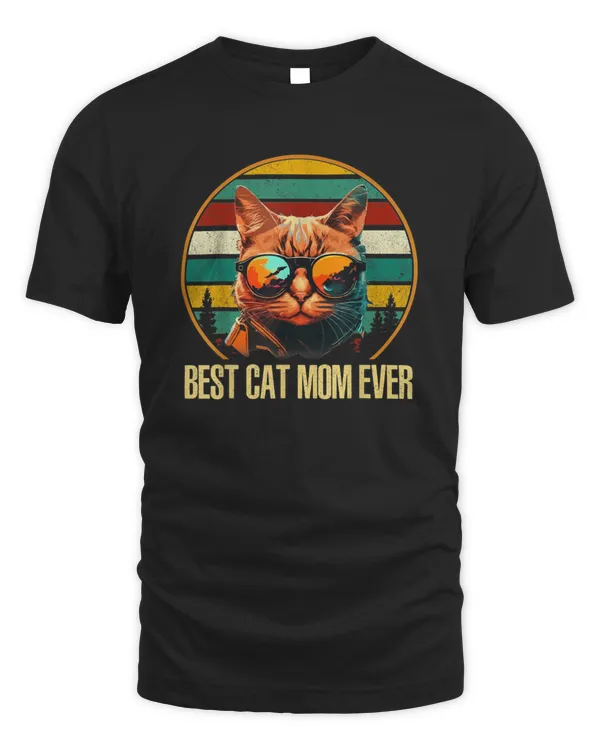 Vintage Best Cat Mom Ever Mother's Day Shirt For Cat Lover T-Shirt