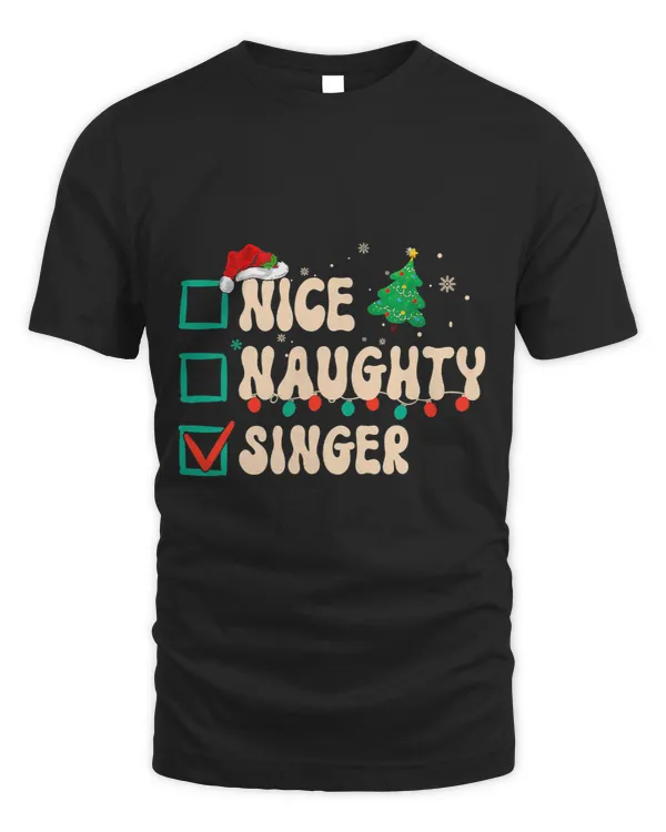 Nice Naughty Singer Christmas List Santa Hat Groovy
