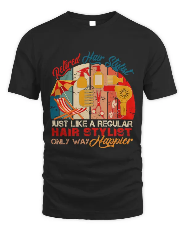 Vintage Retro Retired Hair Stylist Definition Only Happier