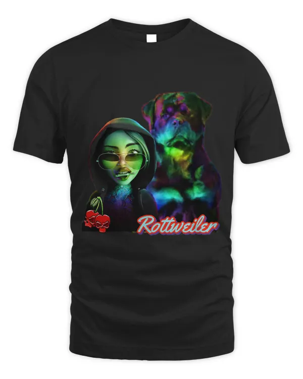 Rottweiler Dog Love Girls Best pet friend trippy colors