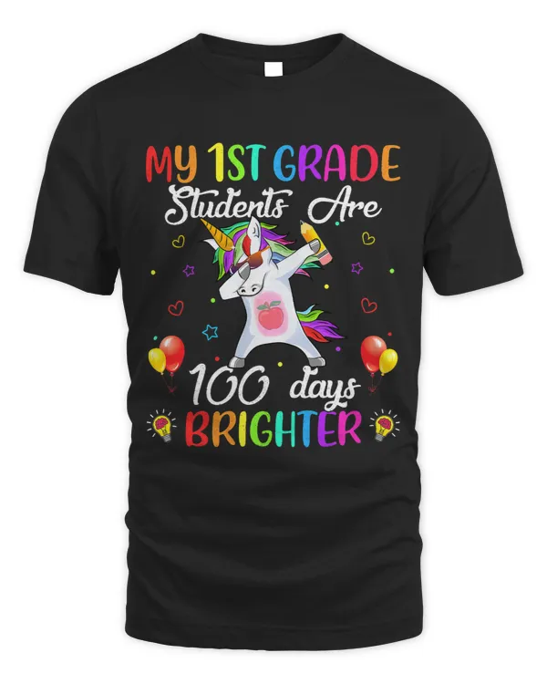 100 Days Brighter Unicorn 100th Day of 1st Grade Teacher