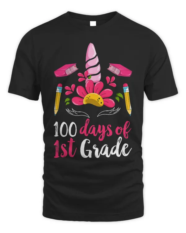 100 Days Of 1st Grade Unicorn Student 100 Days Of School