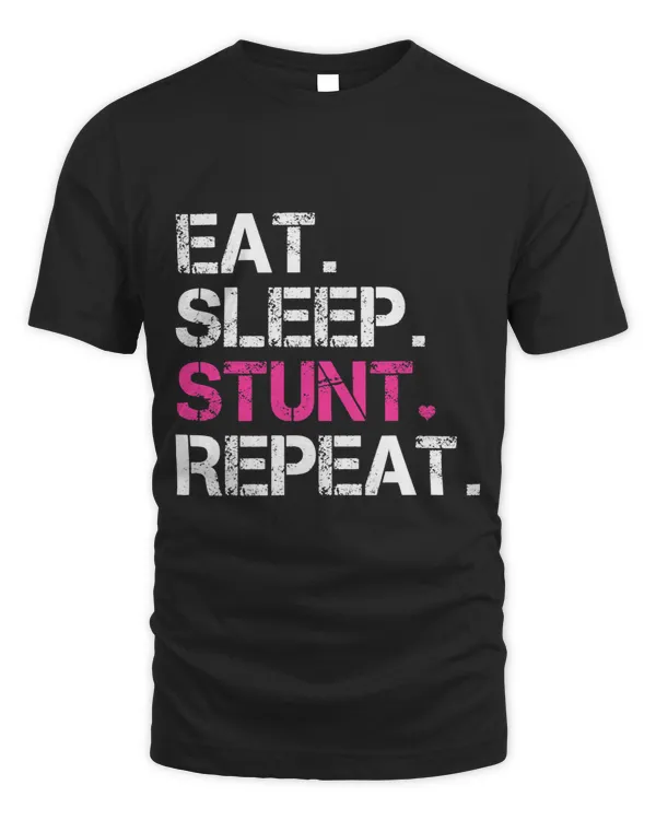 Eat Sleep Stunt Repeat Pink Cheerleader Girl Gift Cheer