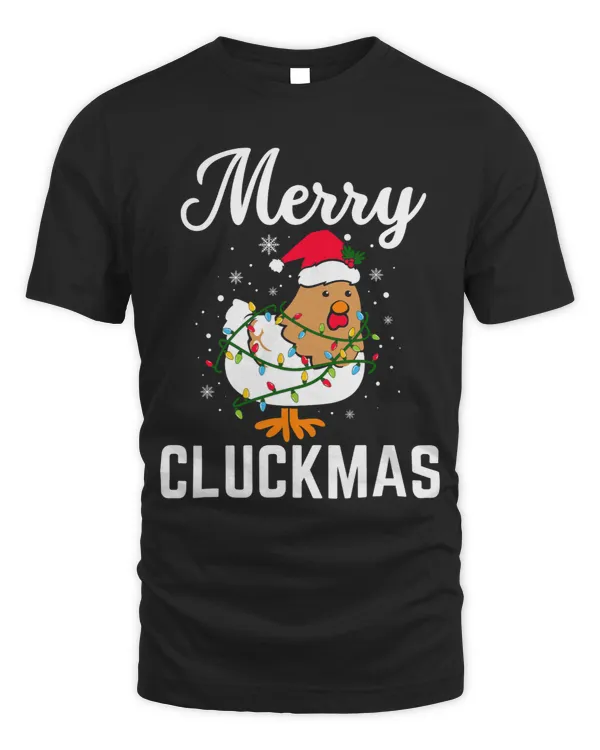 Funny Christmas Chicken Pun Merry Cluckmas Retro