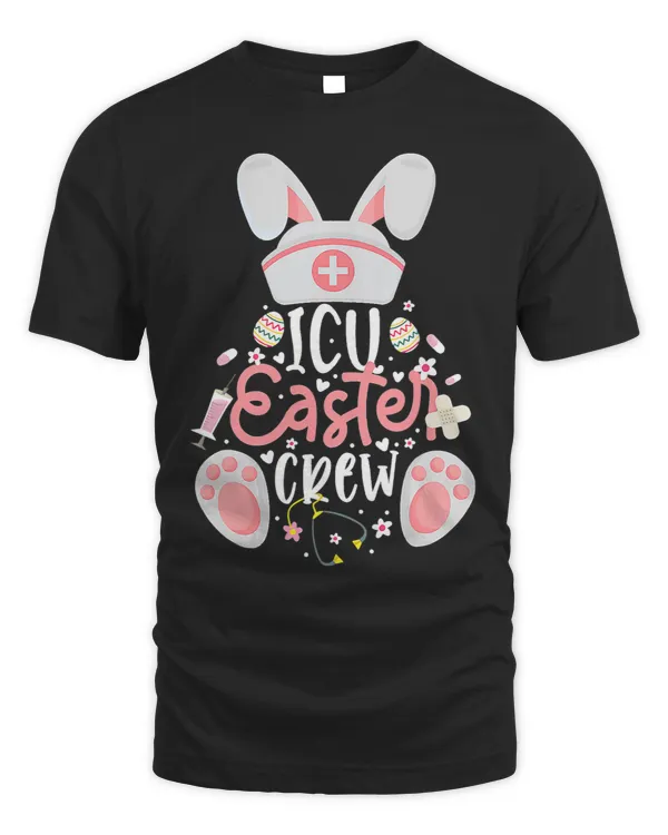 ICU Easter Day Nurse Crew Bunny Ears Happy Easter Nursing