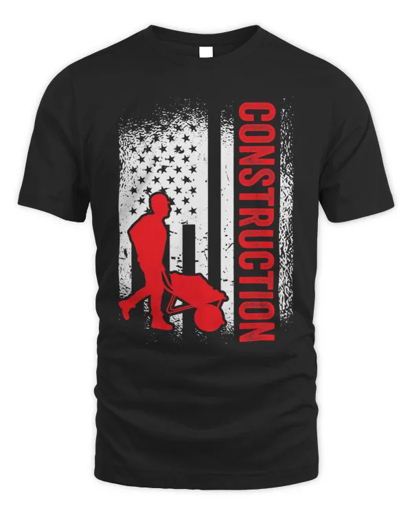 Construction USA American Flag Concrete Worker 4th of July