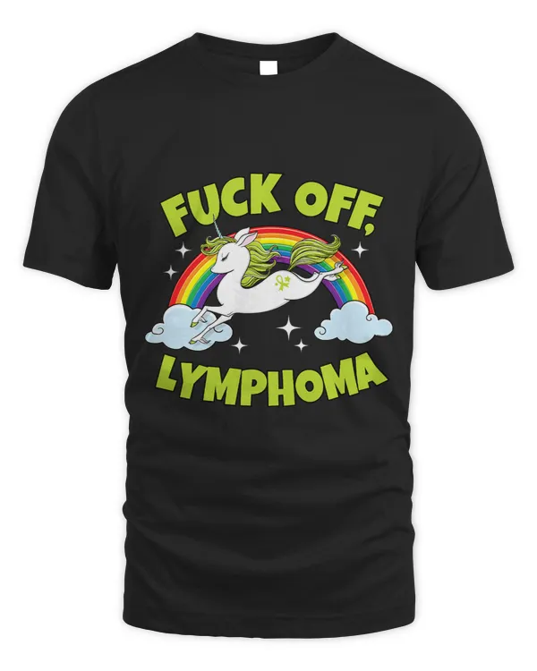 Fuck Off Lymphoma Funny Quote with Unicorn Rainbow