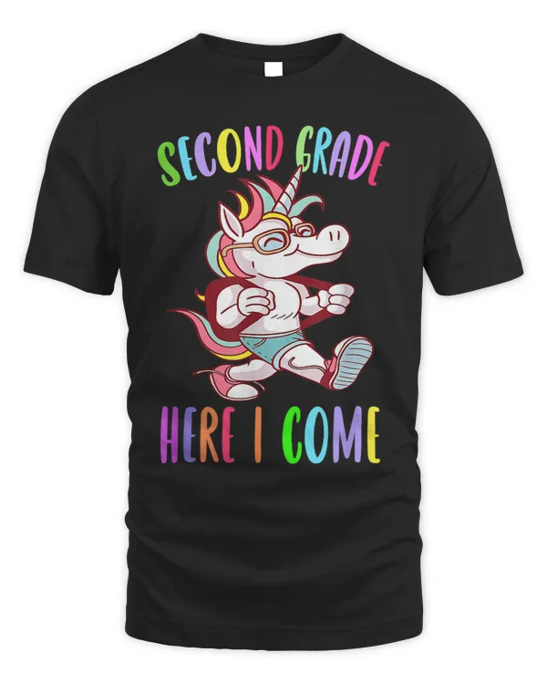 Second Grade Here I Come Back To School Cute Unicorn