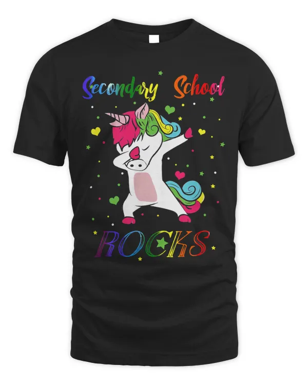 Secondary School Rocks Dabbing Unicorn Back To School Cute