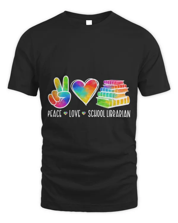 Peace Love School Librarian Library Worker