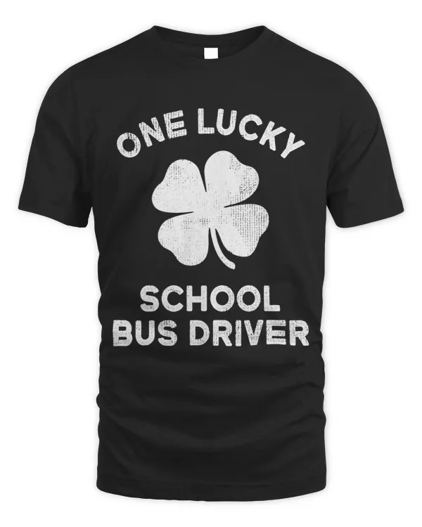 One Lucky School Bus Driver St Patricks Day Shamrock Leaf