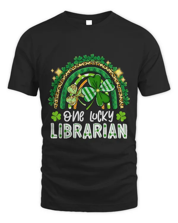 One Lucky School Librarian Rainbow Shamrock St Patricks Day