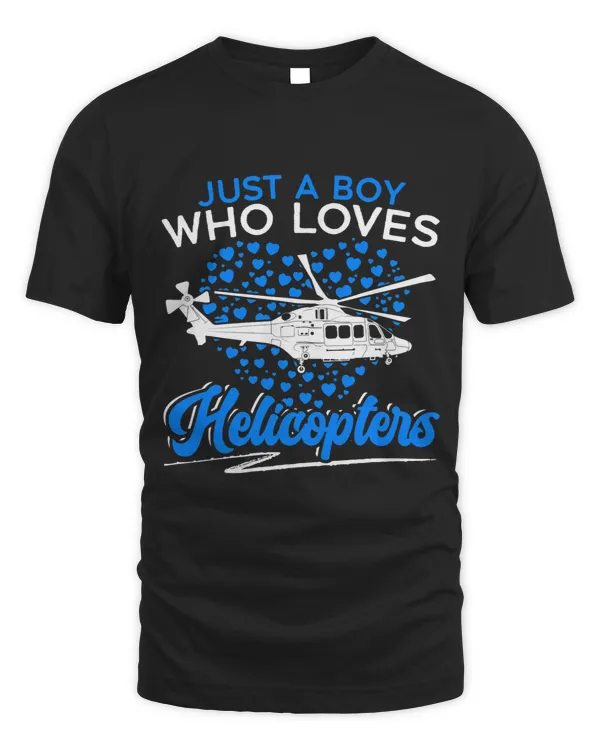 Just A Boy Who Loves Helicopters Flight Instructor Aviator