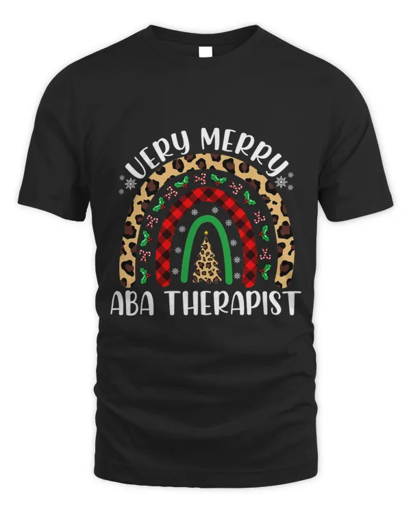 Very Merry ABA Therapist Christmas Rainbow Behavior Analyst