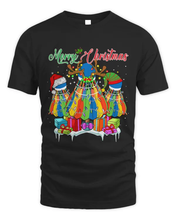 Merry Christmas Three Santa Reindeer Elf Shuttlecocks Lover