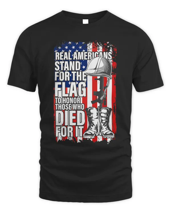 Real Americans Stand For The Flag Shirt Veteran Day US