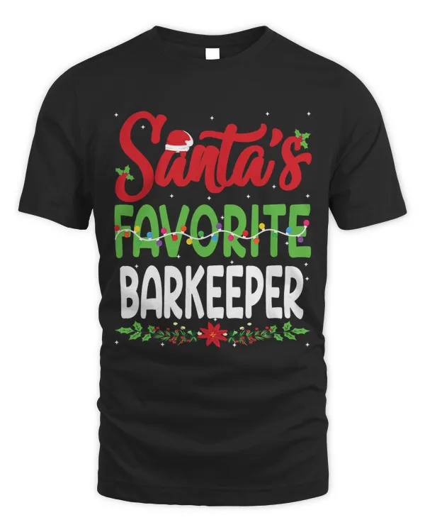 Santas Favourite Barkeeper Christmas Santa Hat Lights