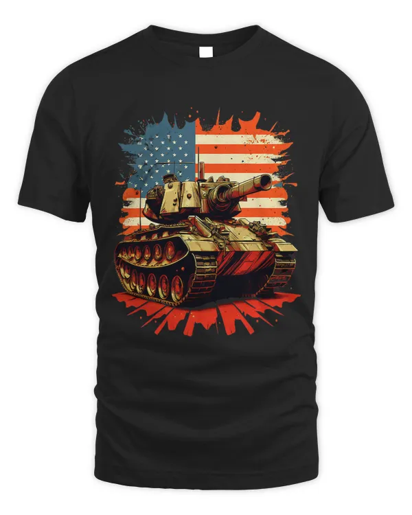 Memorial Day Armored Combat American USA Flag 4th of July