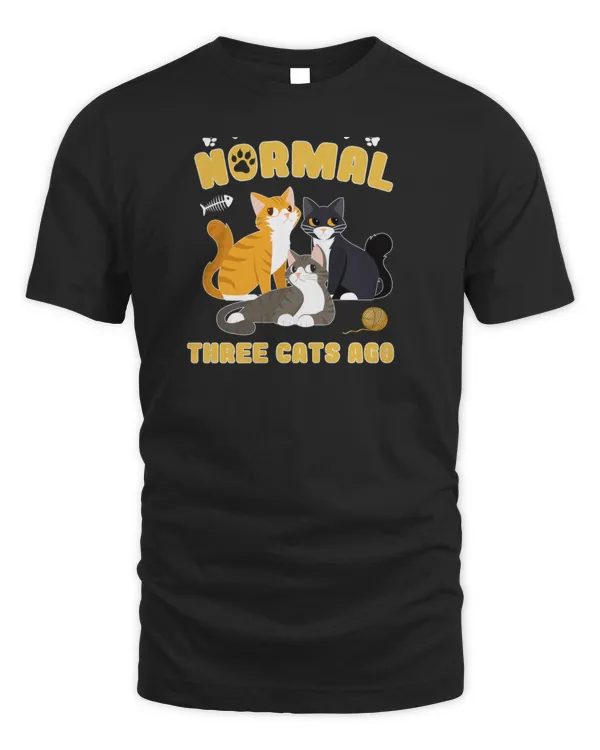 Cats 365 I Was Normal Three Cats Ago - Funny Cat Lover Pullover Hoodie
