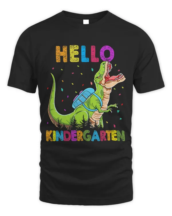 Hello Kindergarten Grade Dinosaur Back To School Trex Boys