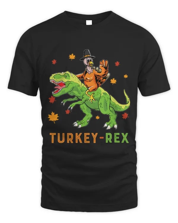 Funny Turkey rex thanksgiving tee for kids dinosaur fall