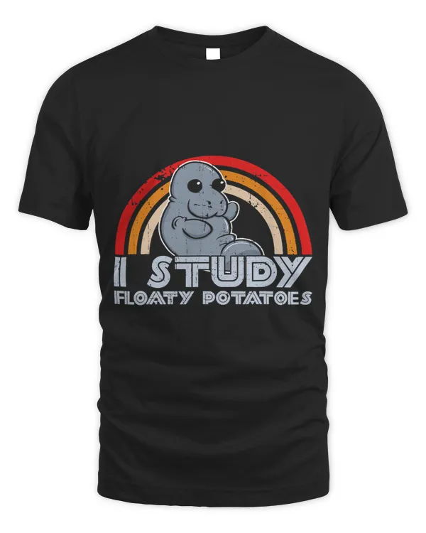 I Study Floaty Potatoes Vintage Marine Biologist Manatee Pun