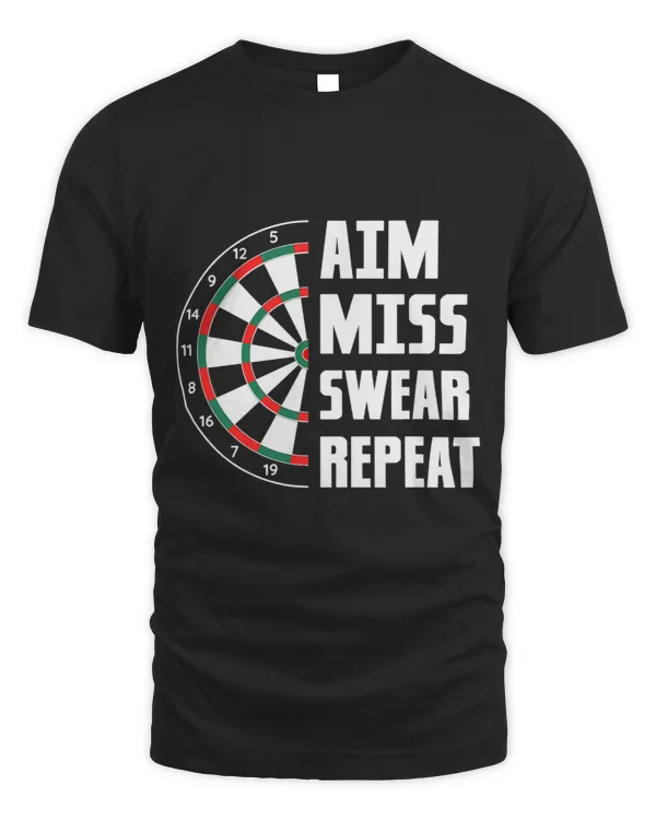 Aim Miss Swear Repeat Dartboard Team Darts