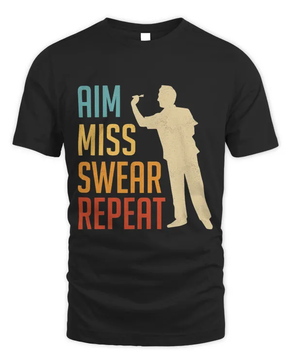 Aim Miss Swear Repeat Darts Team Dartboard