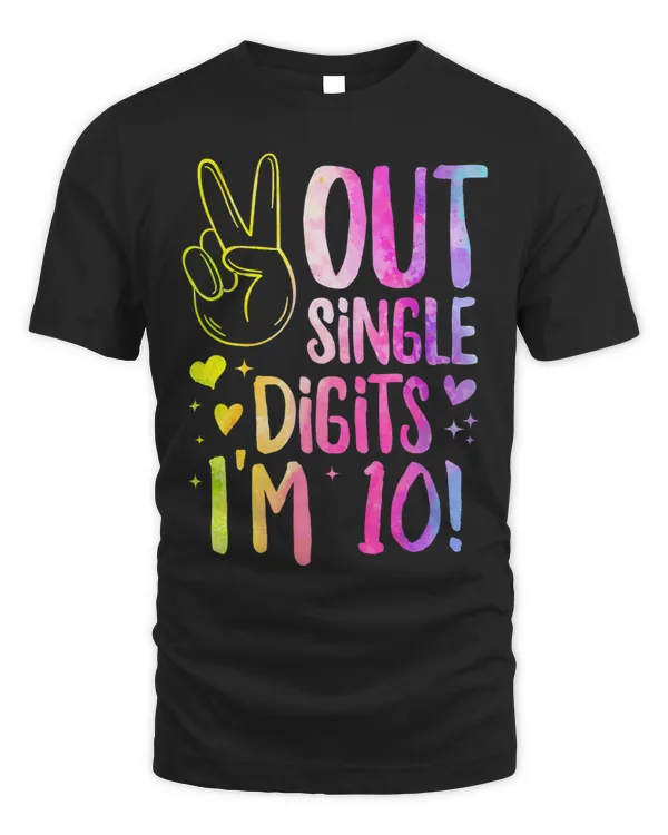 Birthday Peace Out Single Digits Im 10 Year Old 10th Bday