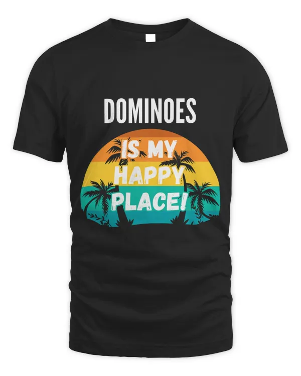 Dominoes Is My Happy Place Vintage Retro Sunset Design