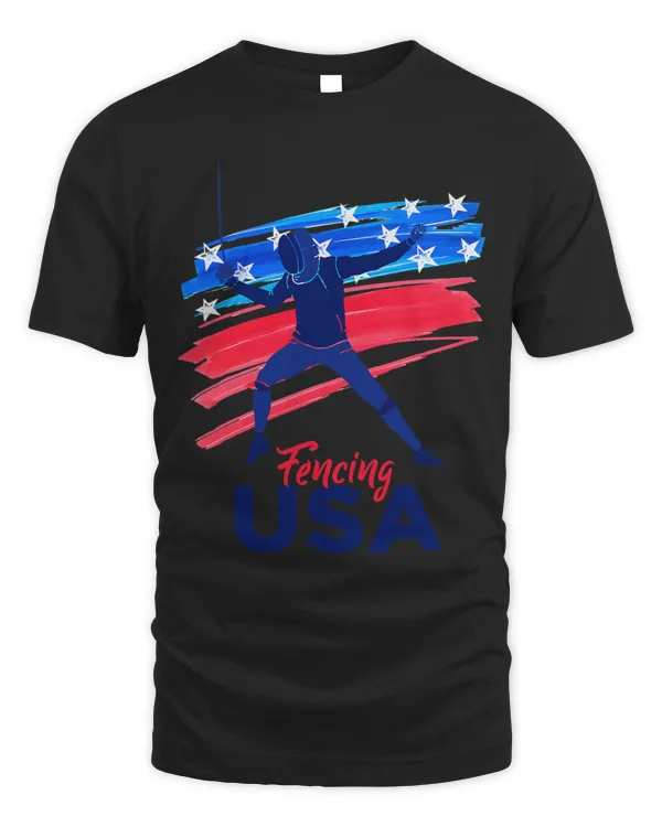 Fencing Support the Team Fencing Player USA Flag