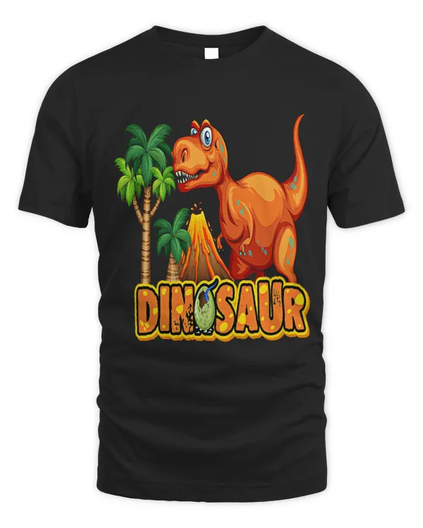 dinosaur trex volcano lava