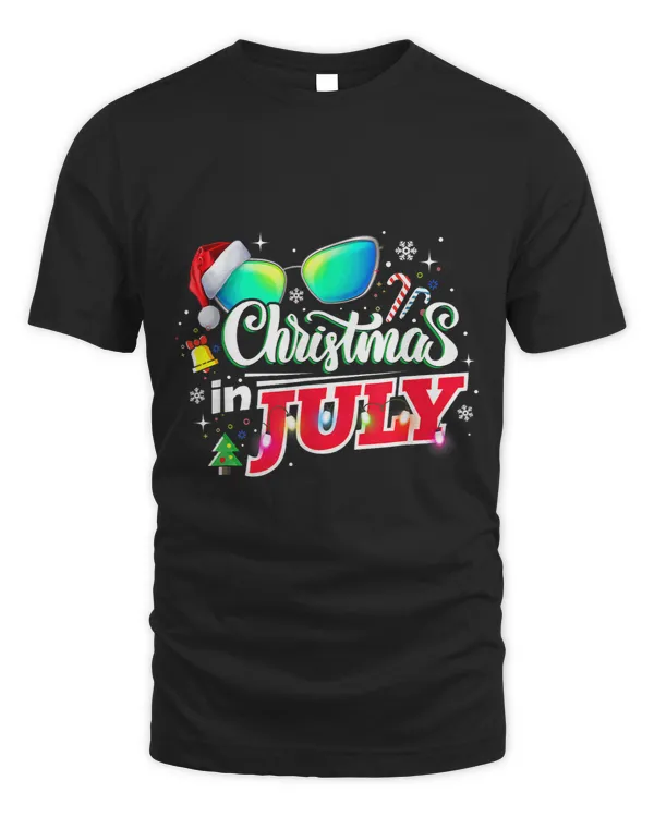 Christmas In July Santa Hat Sunglasses Summer Celebration 2