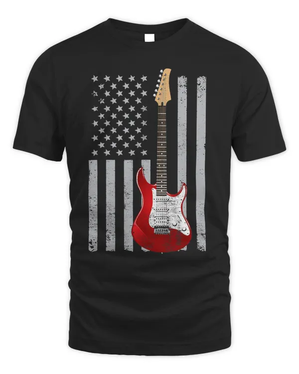 American Flag Vintage Guitar Matching Guitar Lover Men Women