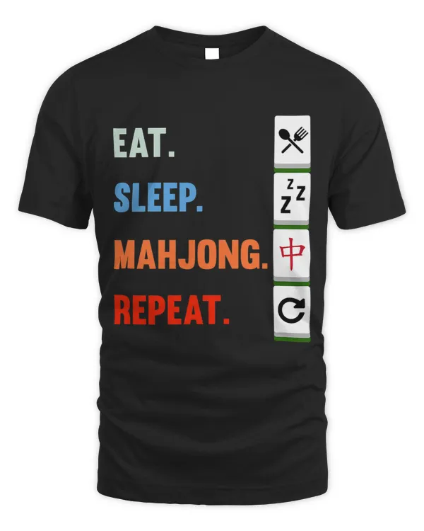 Eat Sleep Mahjong Repeat Mahjong Game Player Games Graphic