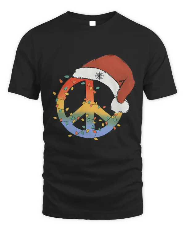 Christmas Peace Sign Santa Hat Peace Christmas