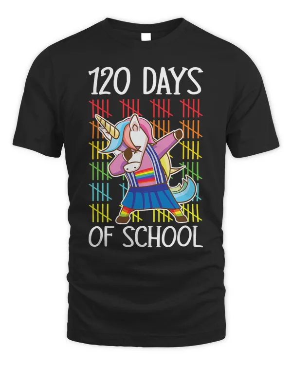 Pony Unicorn Happy 120 Days Of School Shirt Dabbing Unicorn Lover Girls Ponies